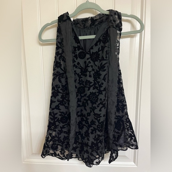 Max Studio Devore Floral Burnout Velvet Black Neck Tie Halter Women’s, NWT - Picture 7 of 7